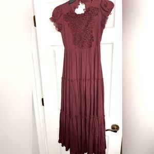 Girl’s Mia Joy burgundy red full length dress. Size 12